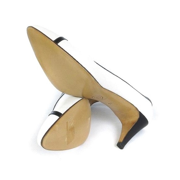 CHANEL Pumps Heel Leather White & Black 37 Equivalent to size 7 - Picture 7 of 7